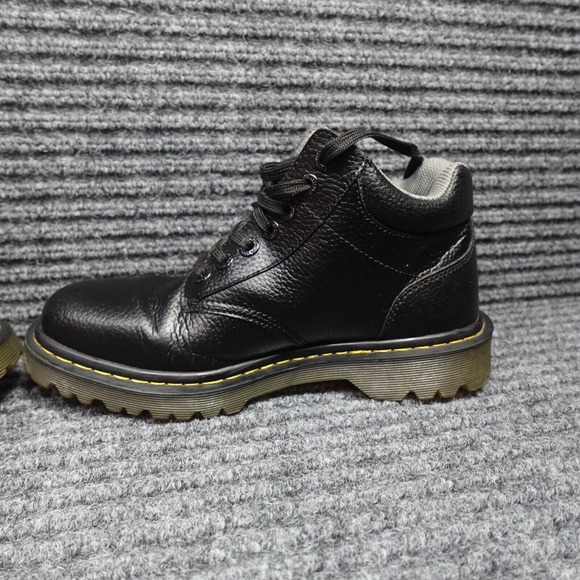 DR. MARTENS Boots Mens 8 M Black Harrisifeld Air Cushion Soles Leather - Picture 10 of 11